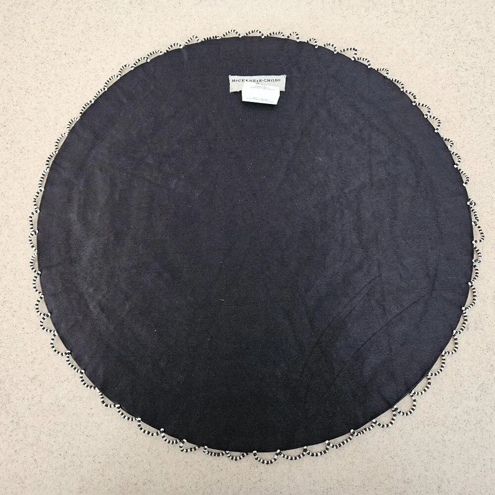 RARE MACKENZIE CHILDS SPIDER WEB COURTLY CHECK HALLOWEEN FALL PLACEMAT CHARGER